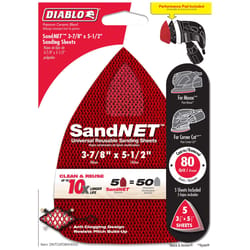 Diablo SandNet 5-1/2 in. L X 3-7/8 in. W Ceramic Blend 80 Grit Coarse Sanding Pad
