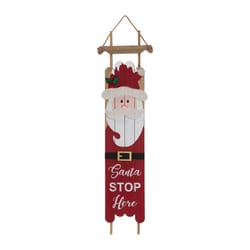 Glitzhome LED Santa Stop Here 42 in. Porch Sign