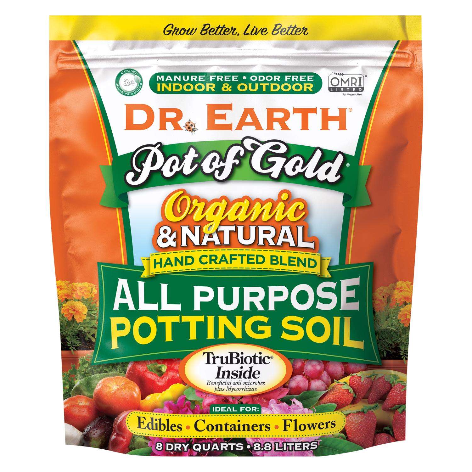 Dr. Earth Pot of Gold Organic All Purpose Potting Soil 8 qt Ace Hardware