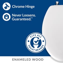 Mayfair by Bemis Edgewater Round White Enameled Wood Toilet Seat