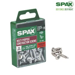 SPAX No. 10 X 5/8 in. L Phillips/Square Zinc-Plated Serrated Multi-Material Screw 25 pk