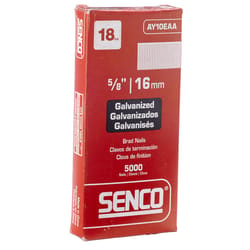 Senco 5/8 in. L X 18 Ga. Straight Strip Galvanized Brad Nails 5000 pk