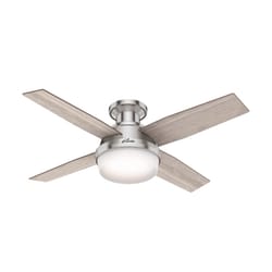 Hunter Dempsey 44 in. Brushed Nickel Silver LED Indoor Ceiling Fan