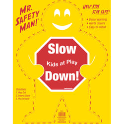 HILLMAN English Yellow Children At Play Sign 24 in. H X 19 in. W