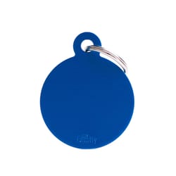 MyFamily Basic Blue Circle Aluminum Dog Pet Tags Large