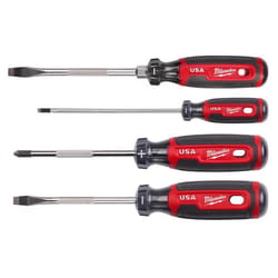 Milwaukee Made in USA Cushion Grip Phillips & Slotted Screwdriver Set 4 pc