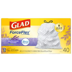 Glad ForceFlex 13 gal Lavender Tall Kitchen Bags Drawstring 40 pk