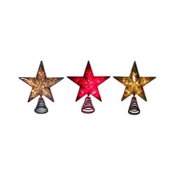 Celebrations Incandescent Assorted Mercury Star Tree Topper 10 in.