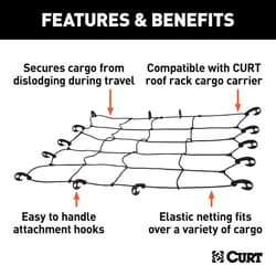 CURT Black Adjustable Cargo Net 44 in. L 1 pk