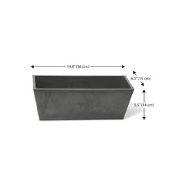 Algreen Products 5.5 in. H X 6 in. W X 14 in. D Plastic Windowsill Planter Slate