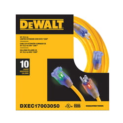 DeWalt Outdoor 50 ft. L Yellow Extension Cord 10/3