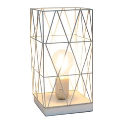 Simple Designs 10.25 in. White Table Lamp