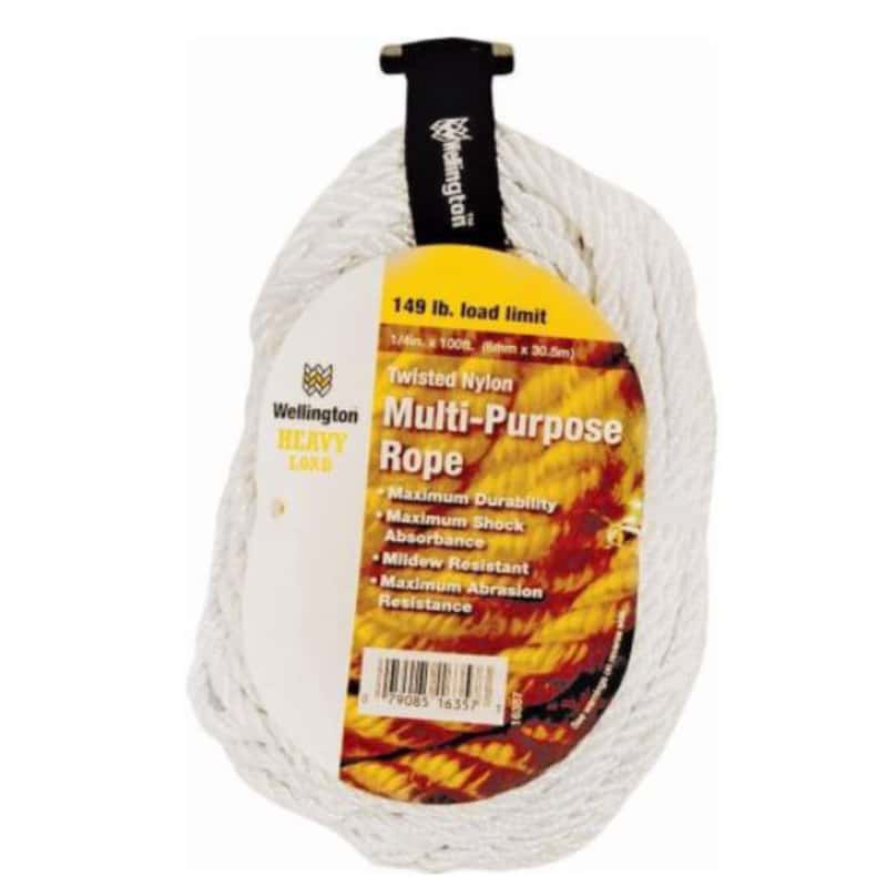 Wellington 1/4 in. D X 100 ft. L White Twisted Nylon Rope Ace Hardware