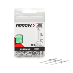 Arrow 1/8 in. D X 1/2 in. Aluminum Long Rivets Silver 100 pk