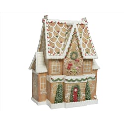 Decoris Brown/White Gingerbread Christmas Village 26.5 in.