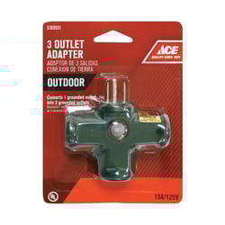 Ace Grounded 3 outlets Adapter 1 pk