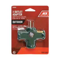 Ace Grounded 3 outlets Adapter 1 pk