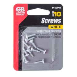 Gardner Bender White Metal Wall Plate Screws 10 pk