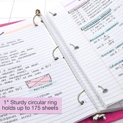 Bazic Products 1 in. W X 9.96 in. L 3-Ring Fuschia View Binder