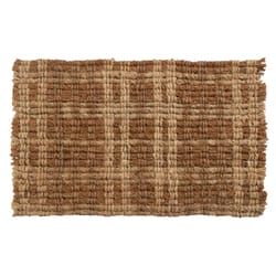 Entryways 30 in. W X 18 in. L Natural Plaid Woven Coir Door Mat