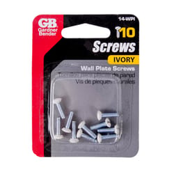 Gardner Bender Ivory Metal Wall Plate Screws 10 pk