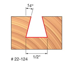 Freud 1/2 in. D X 1/2 in. X 2-5/8 in. L Carbide Dovetail Router Bit