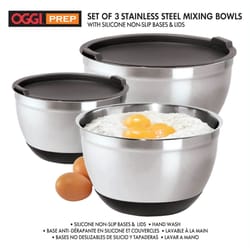 OGGI 5 qt Stainless Steel Silver Mixing Bowl Set 3 pc