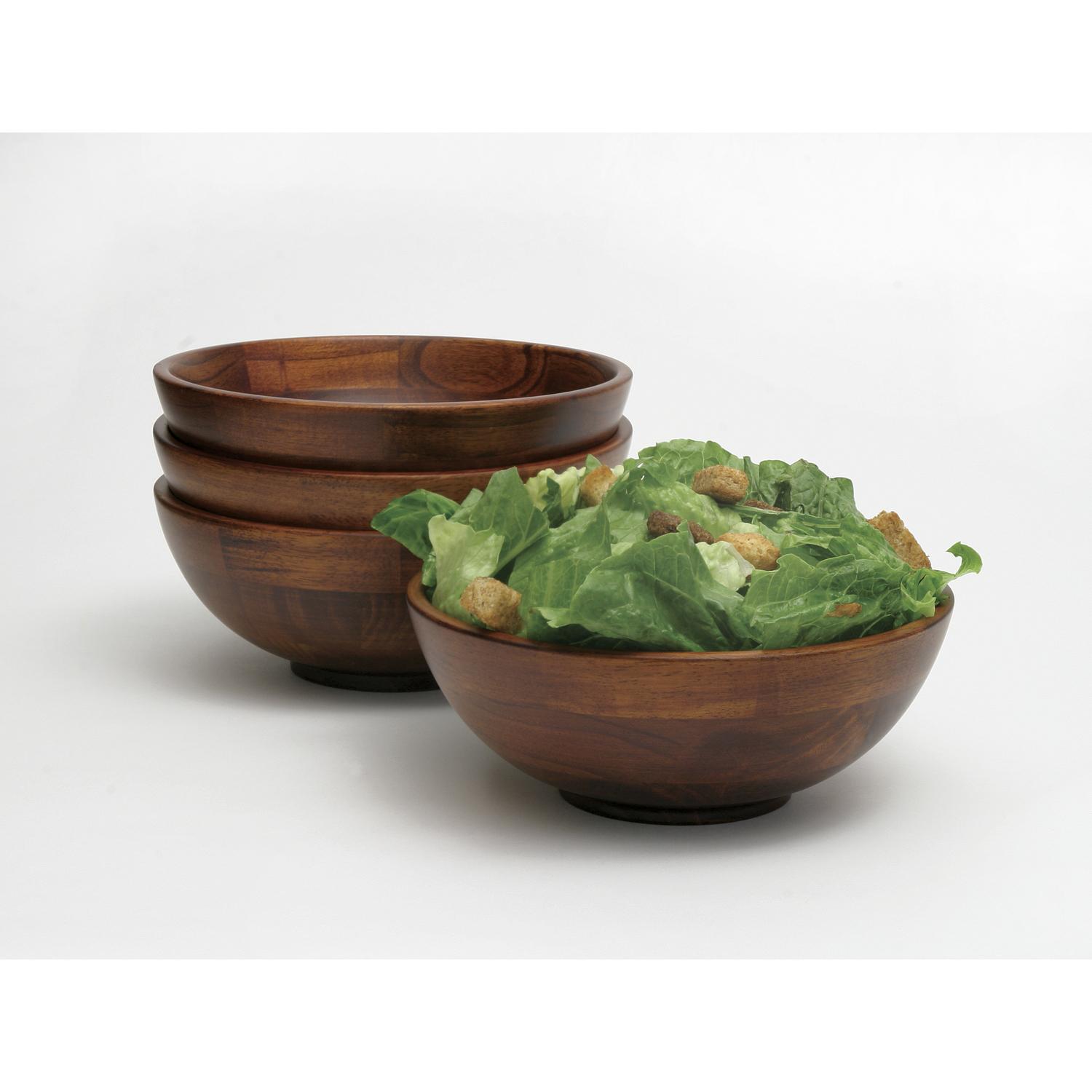 Lipper International 7 oz Wood Cherry Finish Bowl 7 in. D 4 pk Sansujyuku sansujyuku.com