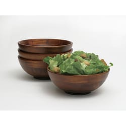 Lipper International 7 oz Wood Cherry Finish Bowl 7 in. D 4 pk