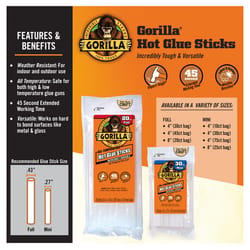 Gorilla Mini High Strength Hot Glue Sticks 25 pc