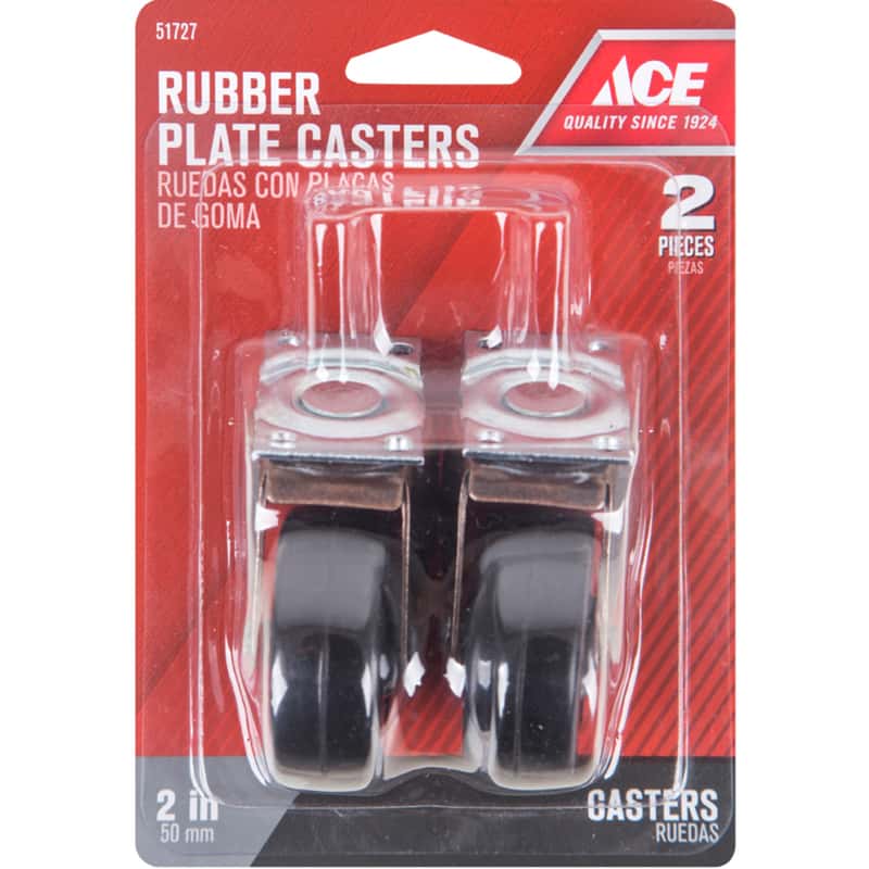 Ace 2 in. D Swivel Soft Rubber Caster 80 lb 2 pk Ace Hardware