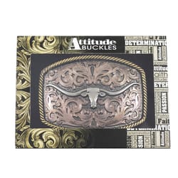 Montana Silversmiths Longhorn Multicolored Belt Buckle