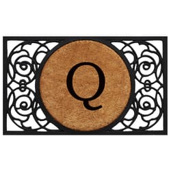 Calloway Mills Armada Circle Monogram 1.5 W X 2.5 L Black/Brown Rectangular Coir Door Mat