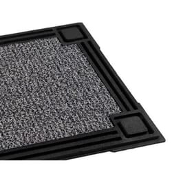 GrassWorx Clean Machine 30 in. W X 18 in. L Black/Gray Capitol Astroturf Door Mat