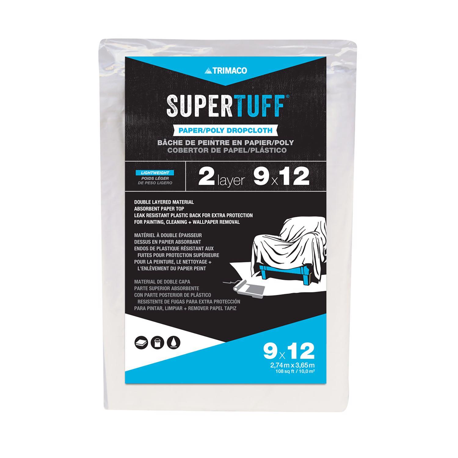 02301/12ACE Ace 9 ft. W X 12 ft. L Paper/Poly Drop Cloth 1 pk sku 02301/12ACE