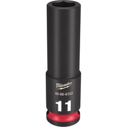 Milwaukee Shockwave 11 mm X 3/8 in. drive Metric 6 Point Deep Impact Socket 1 pc