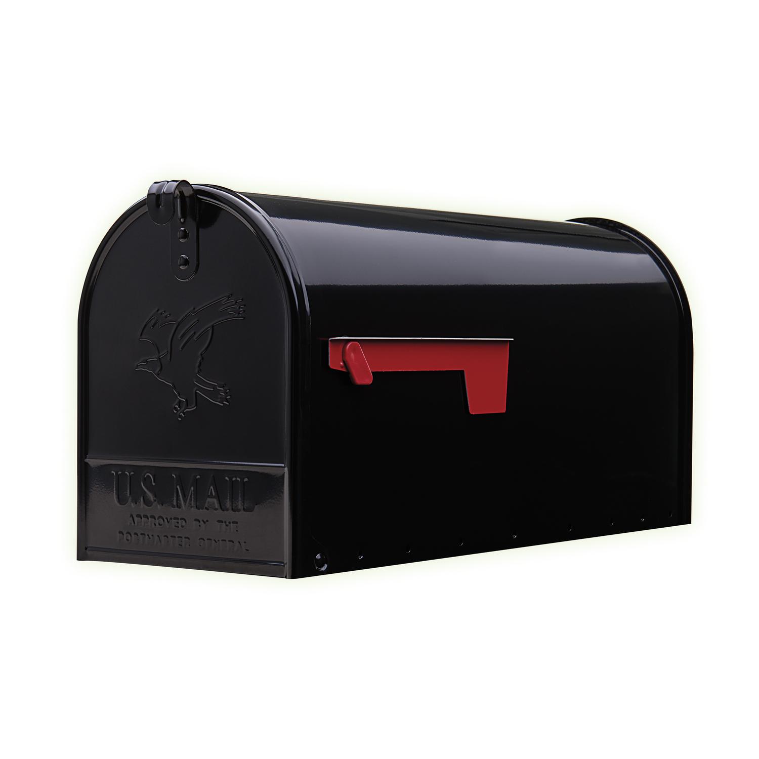 architectural mailboxes elite classic galvanized steel post mount black mailbox