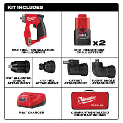 Milwaukee M12 Fuel 12 volt 3/8 inch Brushless Cordless Hammer Drill Kit (Battery)