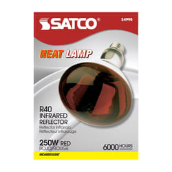 Satco 250 W R40 Heat Lamp Incandescent Bulb E26 (Medium) Red 1 pk