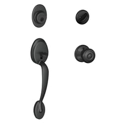 Schlage Plymouth/Georgian Matte Black Handleset Right or Left Handed