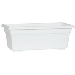 Novelty 6.4 in. H X 17.5 in. W X 8 in. D Plastic Countryside Flowerbox Flower Box White