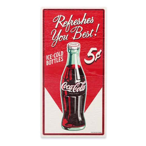 Vintage Hammered Pebble Coca-Cola 6 Tall Glass Set