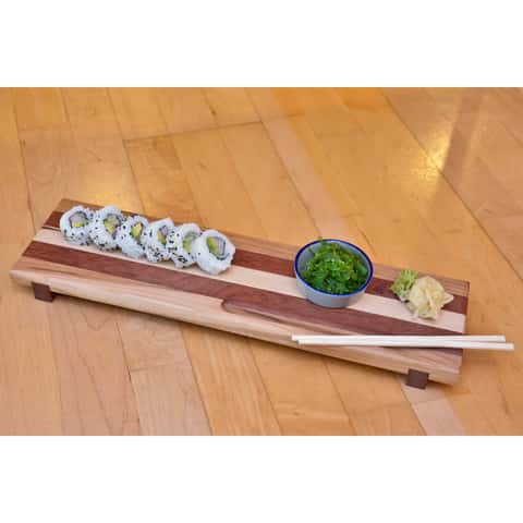 1pc Wooden Sushi Mat, Simple Kitchen Sushi Rolling Mat For Household