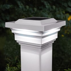 Classy Caps Regal White Solar Powered 1 W LED Post Cap Light 1 pk