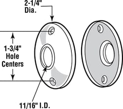 Prime-Line Chrome Silver Steel Door Knob Rosettes 2 pk