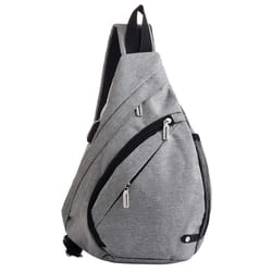 Mad Man Gray Sling Backpack 15.5 in. H X 11.25 in. W
