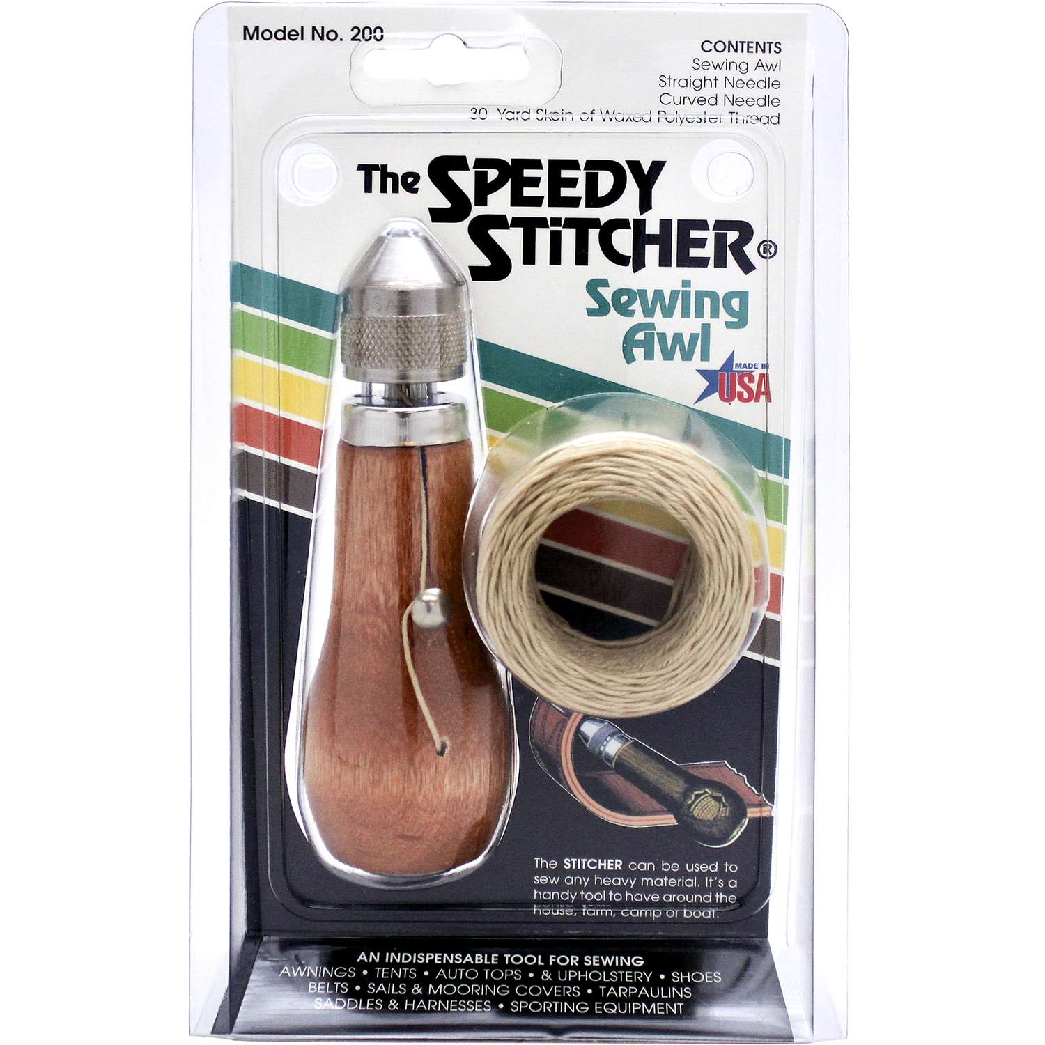 Wood Handle Leather Sewing Awl Kit,Hand Stitcher Professional Handmade  Leather Wood Handmade Leather Sewing Machine Lock Stitching Tool Kit Handle