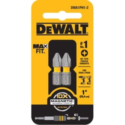 DeWalt Max Fit Phillips #1 X 1 in. L Insert Bit S2 Tool Steel 2 pc