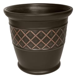 Suncast Atlin 15.75 in. H X 18.313 in. W Resin Planter Bronze