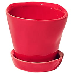 Chive Tika 3 in. D Ceramic Succulent Pot Red